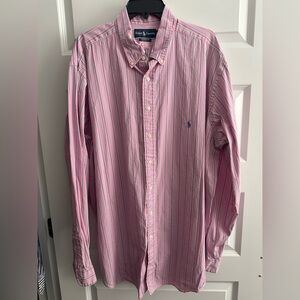 Ralph Lauren Pink Multistripe Button-Down Dress Shirt